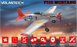 RC letadlo Mustang P51 RC Gilder, 6-osý gyroskop, RTF