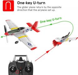 RC letadlo Mustang P51 RC Gilder, 6-osý gyroskop, RTF