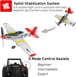 RC letadlo Mustang P51 RC Gilder, 6-osý gyroskop, RTF