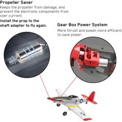 RC letadlo Mustang P51 RC Gilder, 6-osý gyroskop, RTF