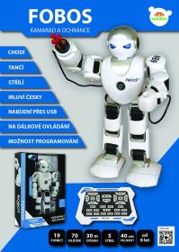 RC Robor Fobos interaktivní chodící vysílačku 2,4GHz na baterie Světlo Zvuk CZ