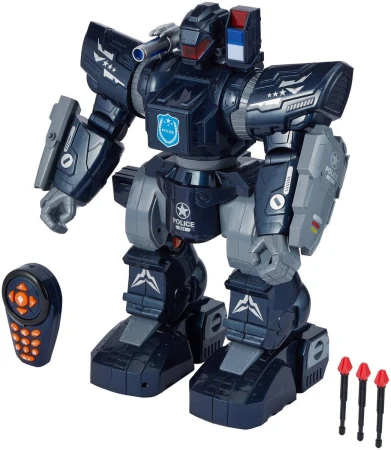 RC Robot interkativní policie na vysílačku tančí střílí na baterie Světlo Zvuk