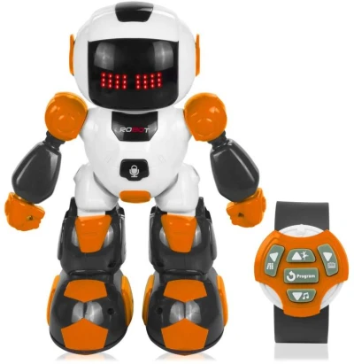 RC Robot na vysielačku chodí tancuje na batérie nahrávanie REC Svetlo Zvuk