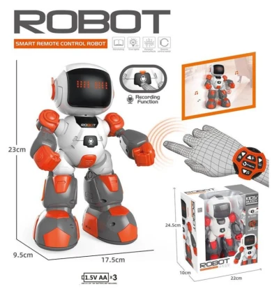 RC Robot na vysielačku chodí tancuje na batérie nahrávanie REC Svetlo Zvuk