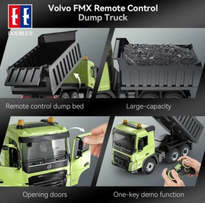 RC sklápěč Volvo s osvětlením a otevíracími dveřmi 2,4 GHz
