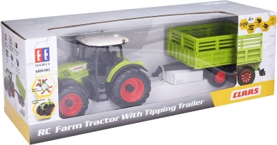 RC Traktor Claas set s vlečkou na vysielačku 2,4GHz na batérie Svetlo