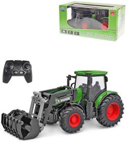 RC Traktor s čelním nakladačem 2,4GHz na vysílačku zelený na baterie Světlo RC Traktor s čelním nakladačem 2,4GHz na vysílačku zelený na baterie Světlo