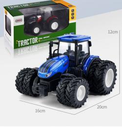 RC TRAKTOR s kombinovaným čelním nakladačem a dvojitými koly 1/24