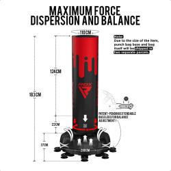 RDX Volně stojící boxovací pytel ADULTS PUNCH BAG F9 s rukavicemi, červeno-černý 6ft