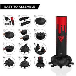 RDX Volně stojící terčový box. pytel TARGET PUNCH BAG KT Ronin F6, rukavice, stříbrný 6ft