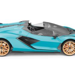 RE.EL Toys RC auto Lamborghini Sian 1:16 modrá metalíza, proporcionální RTR LED 2,4Ghz