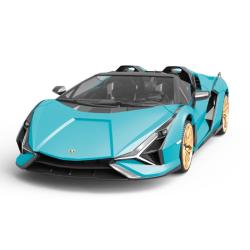 RE.EL Toys RC auto Lamborghini Sian 1:16 modrá metalíza, proporcionální RTR LED 2,4Ghz