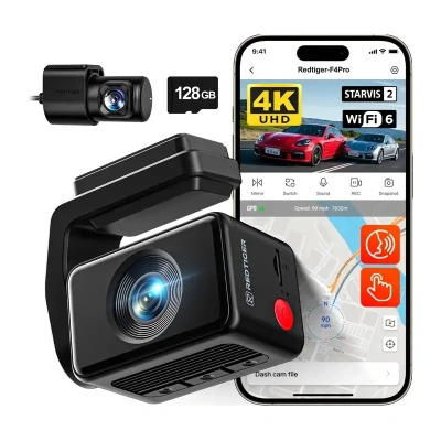 REDTIGER F4 Pro WiFi 4K + 1080p 128 GB palubní kamera