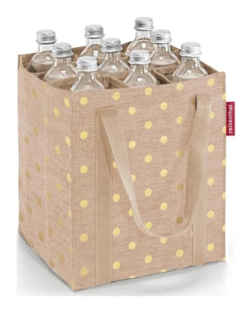 Reisenthel Bottlebag Metallic Dots hnědá taška na lahve
