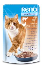 RENO Cat hovězí a drůbeží, kapsa 100 g (bal. 24 ks) RENO Cat hovězí a drůbeží, kapsa 100 g (bal. 24 ks)