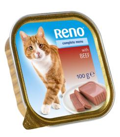 RENO Cat hovězí se zeleninou, vanička 100 g (bal. 16 ks) RENO Cat hovězí se zeleninou, vanička 100 g (bal. 16 ks)