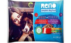 RENO Dog hovězí a krůta, kapsa 100 g (4 pack) (bal. 13 ks) (VÝPRODEJ)