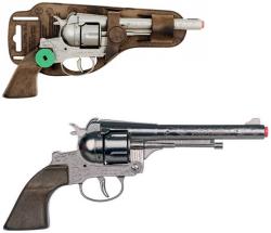 Revolver kovbojský stříbrný 25cm dětská kapslovka kovová 12 ran Revolver kovbojský stříbrný 25cm dětská kapslovka kovová 12 ran