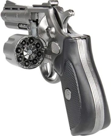 Revolver policejní stříbrný 17cm dětská kovová zbraň kapslovka 8 ran
