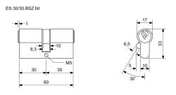 Richter Vložka cylindrická 30+30 6kl. Ni, 3.třída bezp.s prostup.spojkou