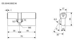 Richter Vložka cylindrická 30+40 6kl. Ni, 3.třída bezp.s prostup.spojkou