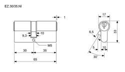 Richter Vložka cylindrická stavební 30+35 3kl. Ni