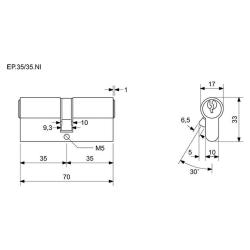 Richter Vložka cylindrická stavební 35+35 3kl. Ni