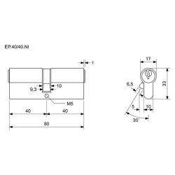 Richter Vložka cylindrická stavební 40+40 3kl. Ni