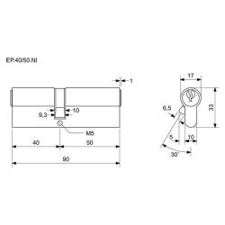 Richter Vložka cylindrická stavební 40+50 3kl. Ni