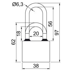 Richter Zámek visací OVAL 38 3kl.