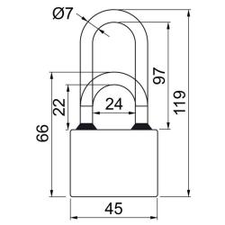 Richter Zámek visací OVAL 45 prodloužený 3kl.