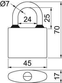 Richter Zámek visací OVAL.45 SET 3 zámků na SU 6kl.