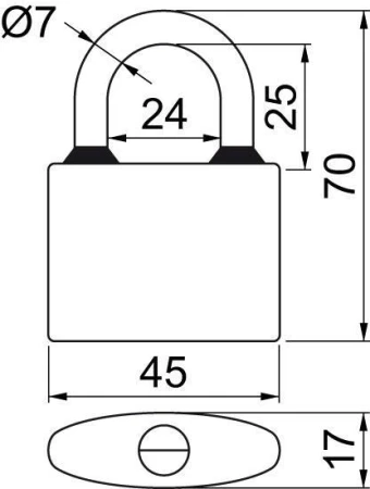 Richter Zámek visací OVAL.45 SET 3 zámků na SU 6kl.