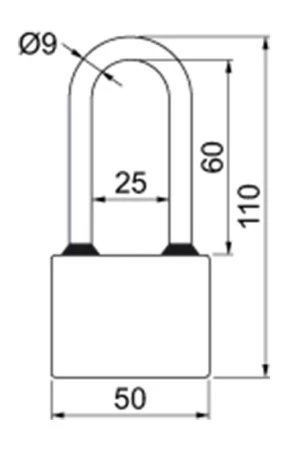 Richter Zámek visací OVAL 52 prodloužený 3kl.