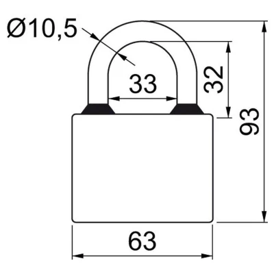Richter Zámek visací OVAL 63 3kl.