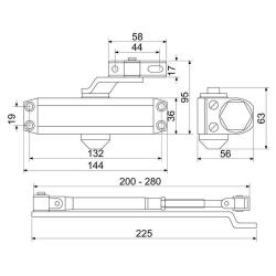 Richter Zavírač dveřní RZ.202 20-45kg STŘ