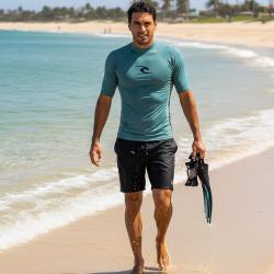 RIP CURL Pánske lycrové tričko WAVES, krátky rukáv