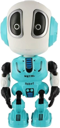 Robot Echo modrý kovový opakujúci vety na batérie Svetlo Zvuk