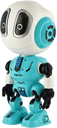 Robot Echo modrý kovový opakujúci vety na batérie Svetlo Zvuk