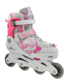 ROCES Compy 6.0 Girl bílo-růžové kolečkové brusle