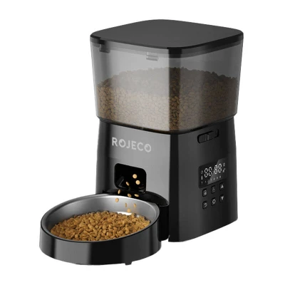 Rojeco RWSQ-02 černé 2l automatické krmítko pro domácí zvířata s tlačítkovým ovládáním