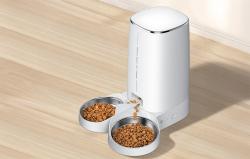 Rojeco Automatické krmítko pro zvířata 4 l v knoflíkové verzi (dvojitá miska)