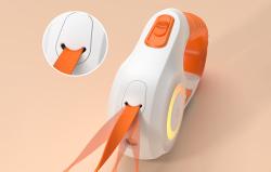 Rojeco Automatické vodítko pro psy LED 5 m (bílé a oranžové)