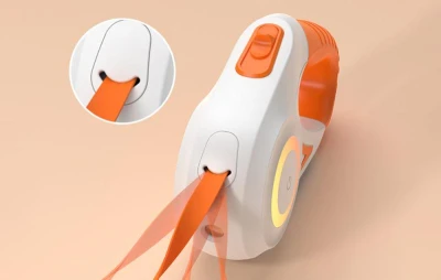 Rojeco Automatické vodítko pro psy LED 5 m (bílé a oranžové)