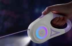 Rojeco Automatické vodítko pro psy LED 5 m (fialové)