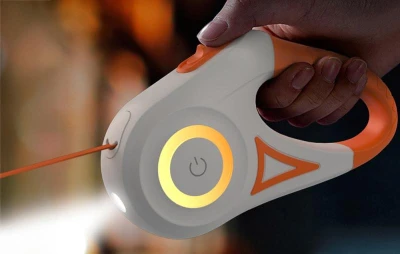 Rojeco Automatické vodítko pro psy LED 5 m (fialové)