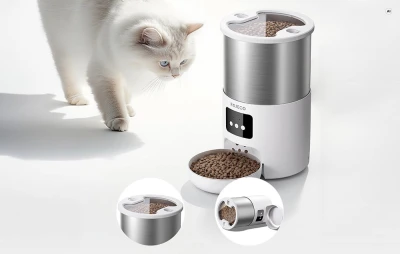 Rojeco Smart Pet Feeder PAF-144-W 4,5 l nerezový dávkovač krmiva pro domácí mazlíčky