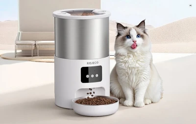 Rojeco Smart Pet Feeder PAF-144-W 4,5 l nerezový dávkovač krmiva pro domácí mazlíčky