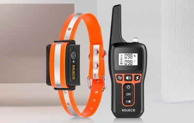 Rojeco Elektrický obojek proti štěkání 1000m PD529 (oranžový)