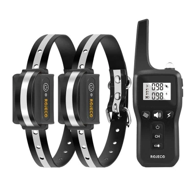 Rojeco PD529 1000m výcvikový obojek pro psy se 2 obojky (černý) Rojeco PD529 1000m výcvikový obojek pro psy se 2 obojky (černý)
